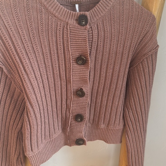 Free People All Yours Cardigan Sweater Mocha Brown, xs - Picture 4 of 5